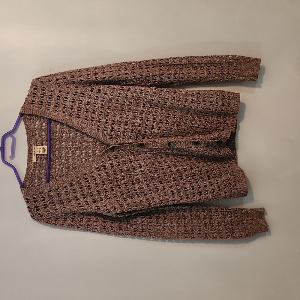 DKNY Jeans crocheted  button front cardigan.